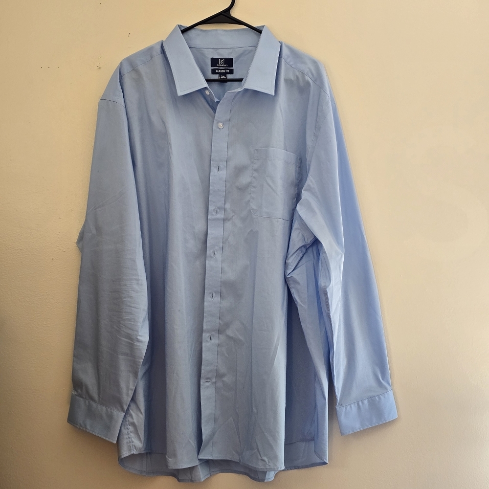 George Men’s 3X Blue Classic Fit Dress Shirt